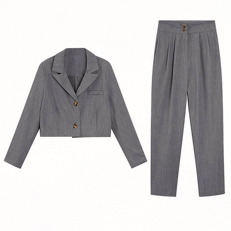 Chic Korean Style Women's Suit Set for Fall - AGB LuxeDrop